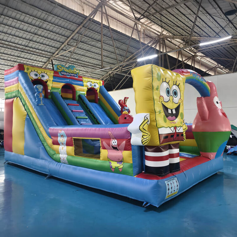 Inflatable cartoon dry slide