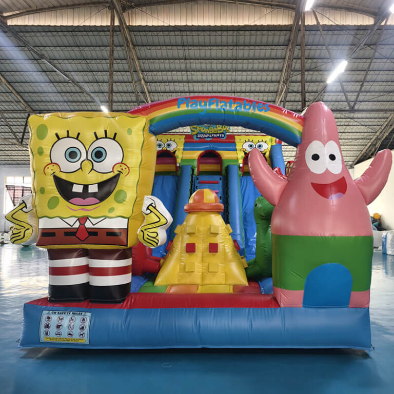 Inflatable cartoon dry slide
