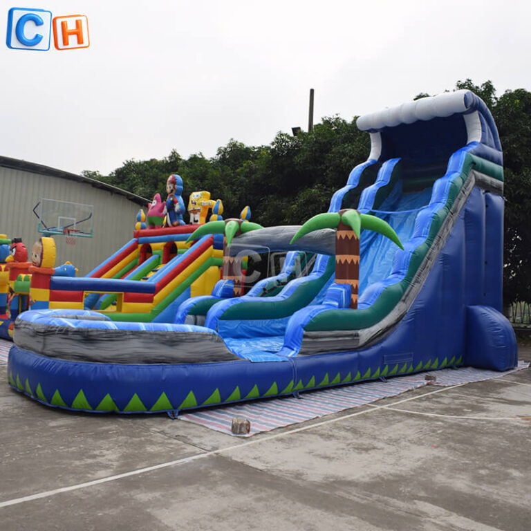 inflatable water slide with pool