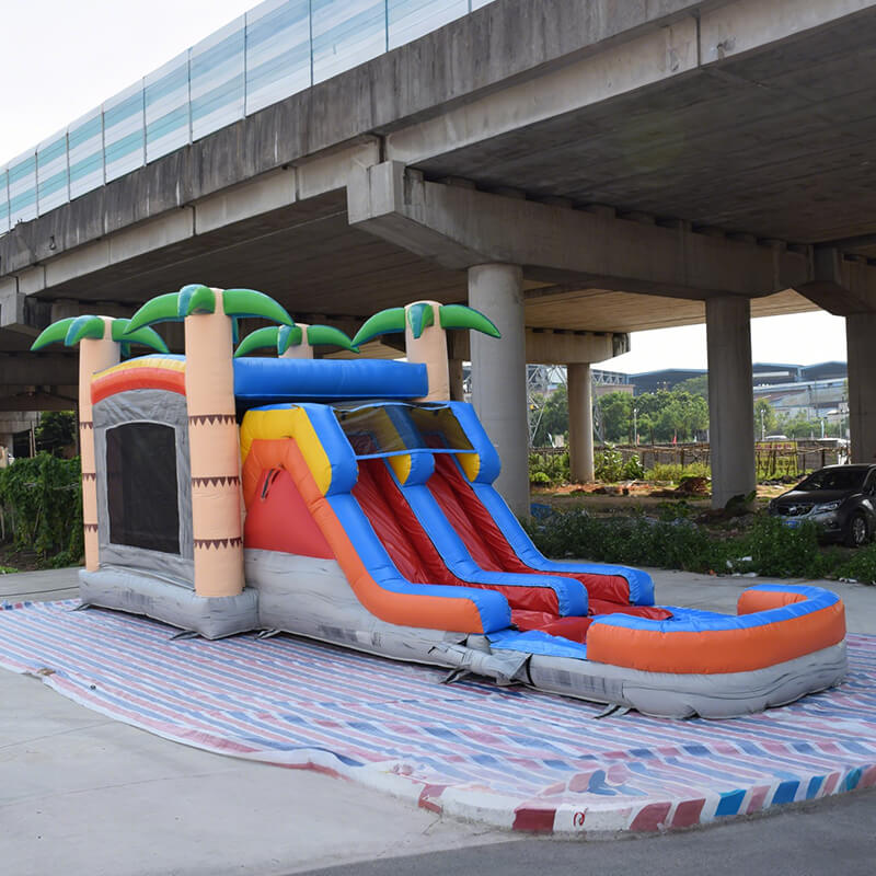poolside inflatable water slide