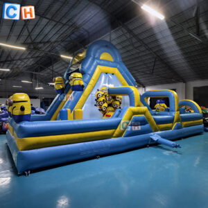 Minion Themed Inflatable Obstacle Course