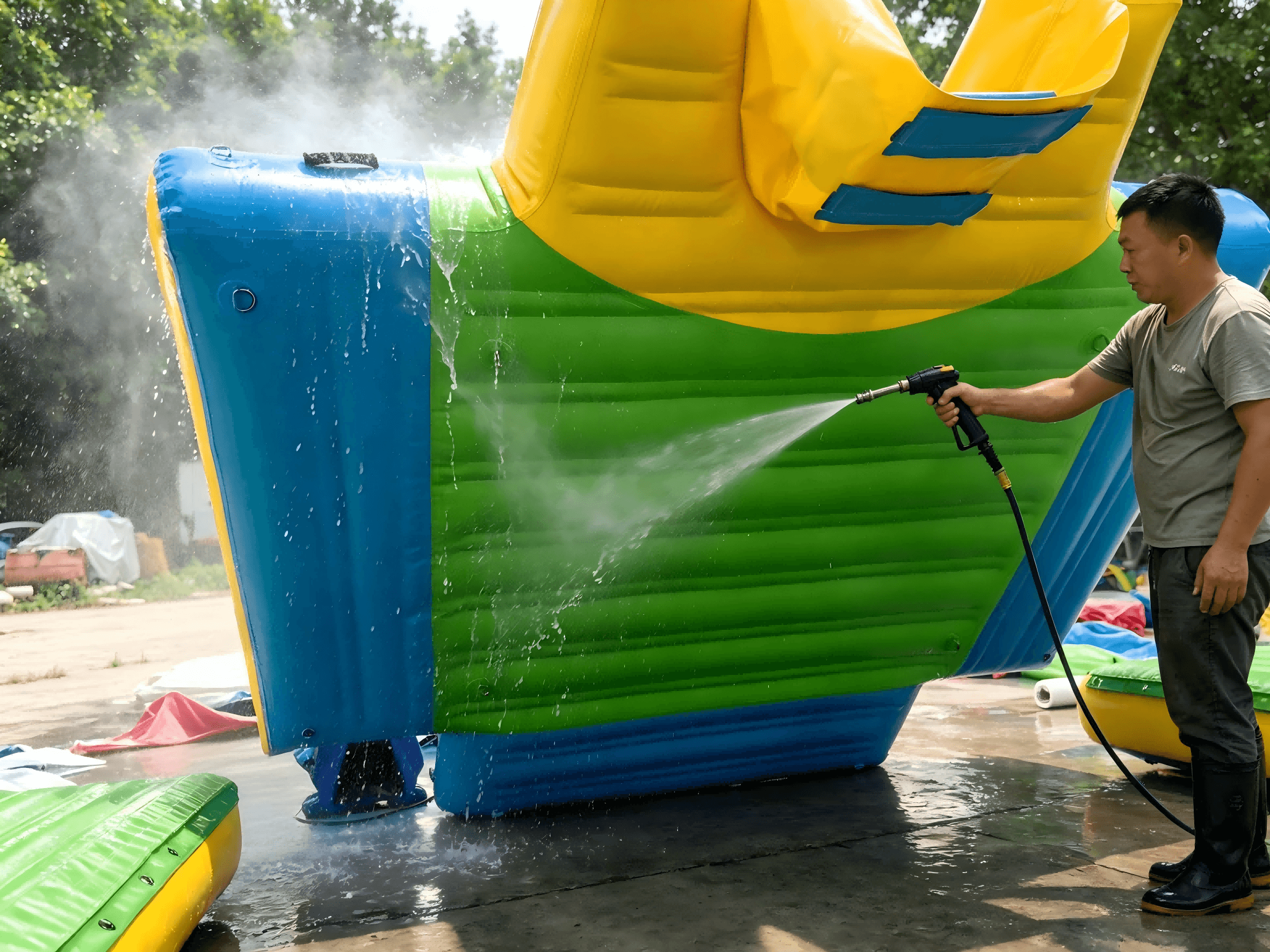 How to Clean Inflatable Water Park Equipment How to Clean Inflatable Water Park Equipment