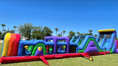 olorful outdoor inflatable obstacle course for kids party and events